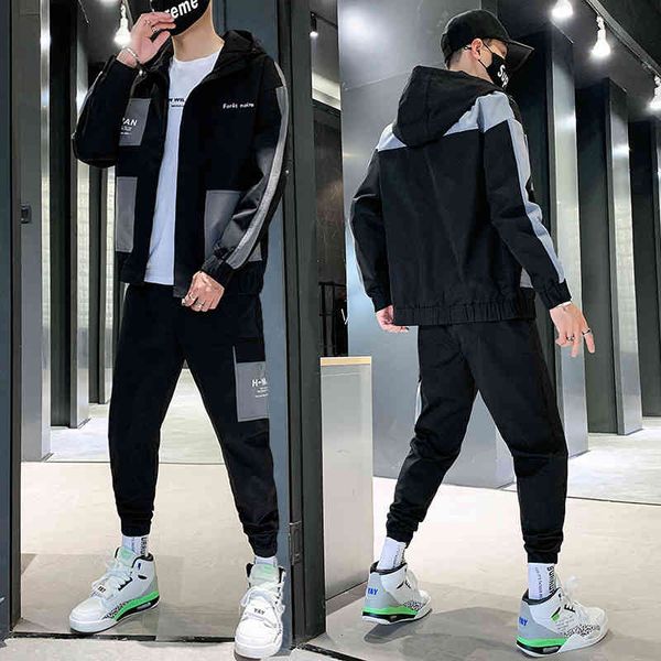 tracksuits tracksuit men autumn sportswear men's sets casual male track suit two piece set jacket + jogger pants drop, Gray
tracksuits tracksuit men autumn sportswear men's sets casual male track suit two piece set jacket + jogger pants drop, Gray