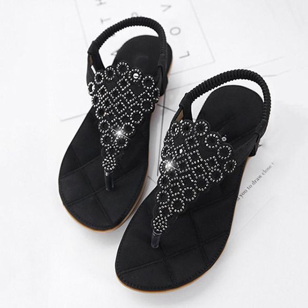 sandals women flat woman 2021 fashion summer shoes casual women's, Black