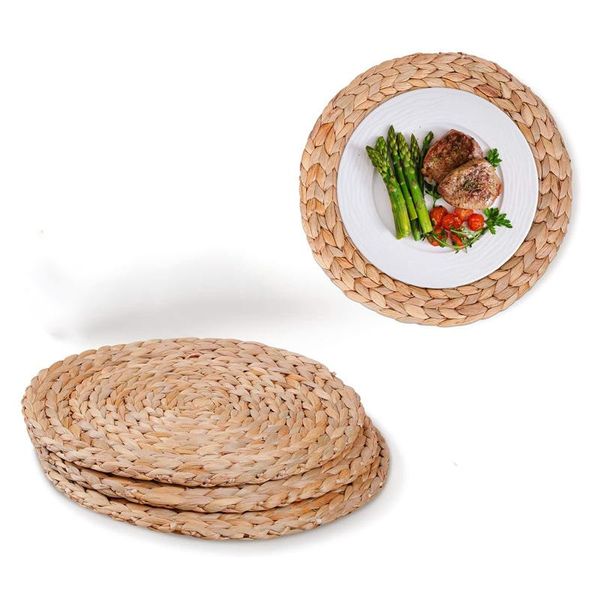 mats & pads 4pcs woven placemats wicker round for dining table - water hyacinth tables
mats & pads 4pcs woven placemats wicker round for dining table - water hyacinth tables