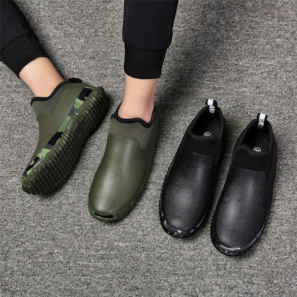 mens rubber waterproof shoes non-slip waterproof neoprene rain boots slip on resistance garden rain shoes safety work footwear, Black
mens rubber waterproof shoes non-slip waterproof neoprene rain boots slip on resistance garden rain shoes safety work footwear, Black