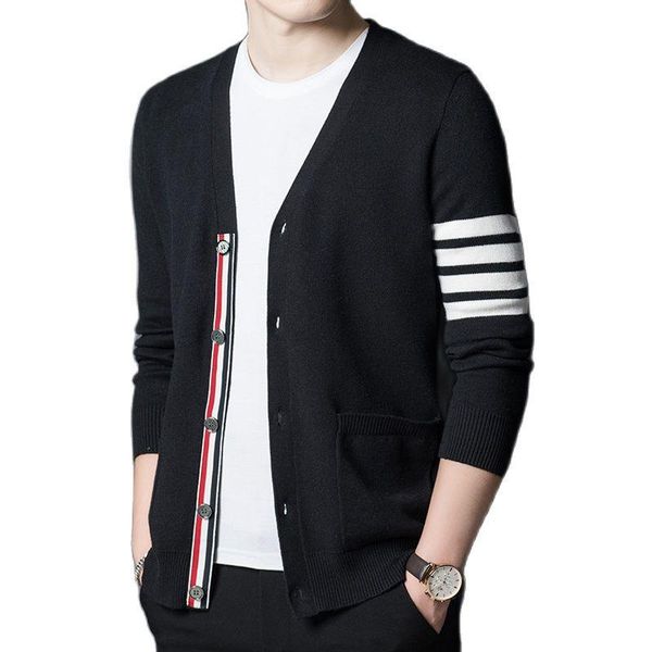 men's sweaters grade autum winter brand fashion knitted men cardigan sweater black korean casual coats jacket mens clothing 2021, White;black
men's sweaters grade autum winter brand fashion knitted men cardigan sweater black korean casual coats jacket mens clothing 2021, White;black
