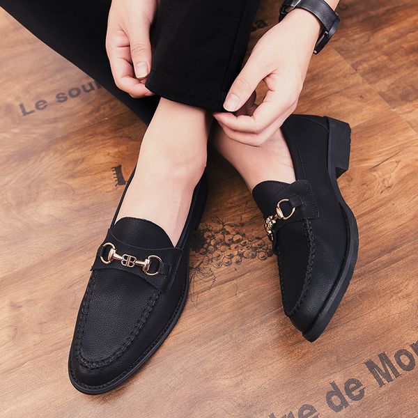 busins casual leather shoes men's solid color plain face versatile formal autumn breathable korean wedding driving, Black
busins casual leather shoes men's solid color plain face versatile formal autumn breathable korean wedding driving, Black