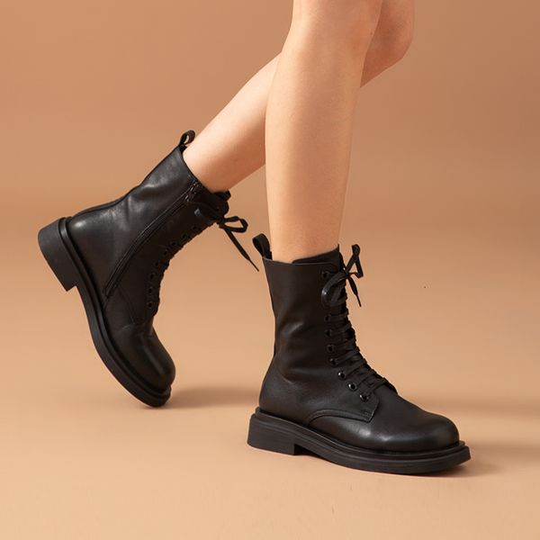boots ankle boots women genuine cow leather zip lace-up round toe vintage fashion lady motorcycle shoes handmade 04034, Black
boots ankle boots women genuine cow leather zip lace-up round toe vintage fashion lady motorcycle shoes handmade 04034, Black