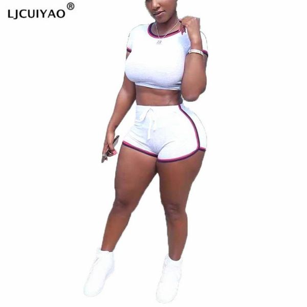 women's tracksuits ljcuiyao casual solid sportswear two piece sets women crop shorts summer outfits o neck black white gray green pink
women's tracksuits ljcuiyao casual solid sportswear two piece sets women crop shorts summer outfits o neck black white gray green pink