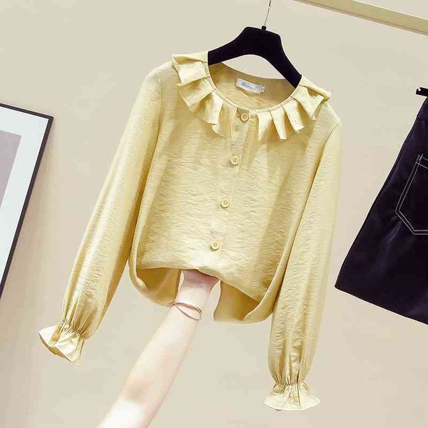 autumn women's ruffles collar flare long sleeves casual shirts girls ladies shirt blouse a4077 210428, White
autumn women's ruffles collar flare long sleeves casual shirts girls ladies shirt blouse a4077 210428, White