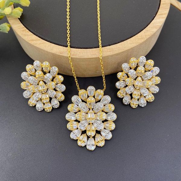 earrings & necklace lanyika fashion jewelry set blooming sunflower zirconia micro pave with for women wedding banquet gifts, Silver
earrings & necklace lanyika fashion jewelry set blooming sunflower zirconia micro pave with for women wedding banquet gifts, Silver
