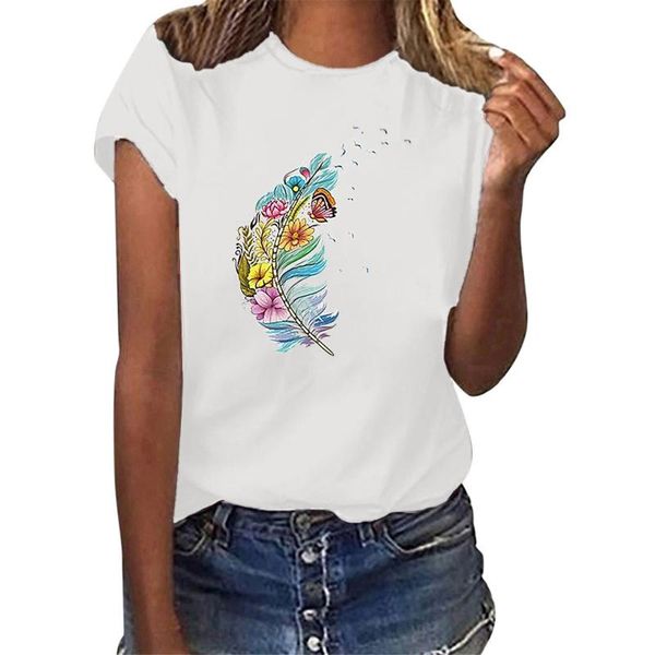women's t-shirt short-sleeved pattern fashion loose pullover o-neck lady t-shirts ladies graphic female tee, White
women's t-shirt short-sleeved pattern fashion loose pullover o-neck lady t-shirts ladies graphic female tee, White