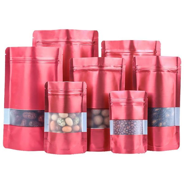storage bags 100pcs red aluminum foil stand up bag with frosted window self seal tear notch resealable doypack pouches
storage bags 100pcs red aluminum foil stand up bag with frosted window self seal tear notch resealable doypack pouches