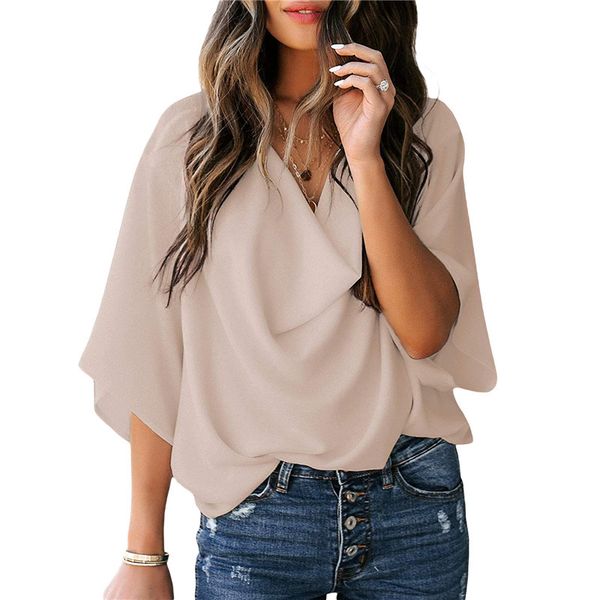 2021 fashion women blouses shirts elegant v neck loose pullover casual summer elegant shirts blusas streetwear 5 colors x0521, White
2021 fashion women blouses shirts elegant v neck loose pullover casual summer elegant shirts blusas streetwear 5 colors x0521, White