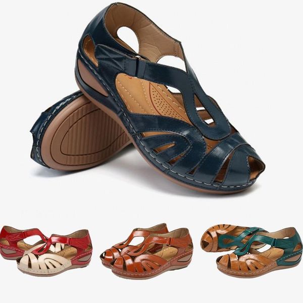 sandals summer women's hollow fish mouth plus size wedges retro roman mixed color stripe design ladies classic casual, Black
sandals summer women's hollow fish mouth plus size wedges retro roman mixed color stripe design ladies classic casual, Black