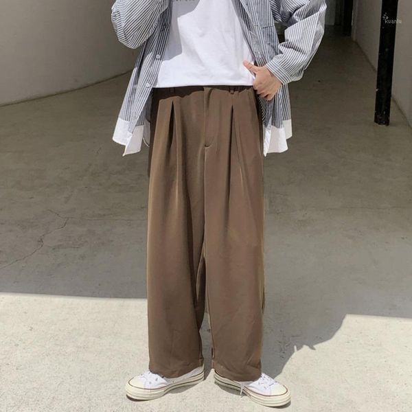 men's suits & blazers spring summer wide-leg pants fashion black brown casual men korean loose straight-leg suit mens dress, White;black
men's suits & blazers spring summer wide-leg pants fashion black brown casual men korean loose straight-leg suit mens dress, White;black