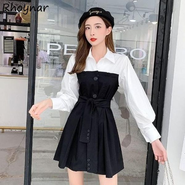 casual dresses mini dress women fake two pieces clothes long sleeve bandage soft patchwork design fashion lapel all-match autumn vestido, Black;gray
casual dresses mini dress women fake two pieces clothes long sleeve bandage soft patchwork design fashion lapel all-match autumn vestido, Black;gray