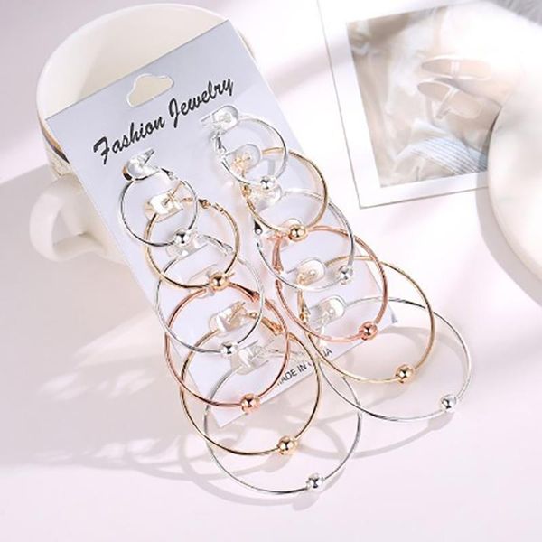 hoop & huggie 6pair/set punk earrings set women large circle for round vintage hoops ear rings, Golden;silver
hoop & huggie 6pair/set punk earrings set women large circle for round vintage hoops ear rings, Golden;silver