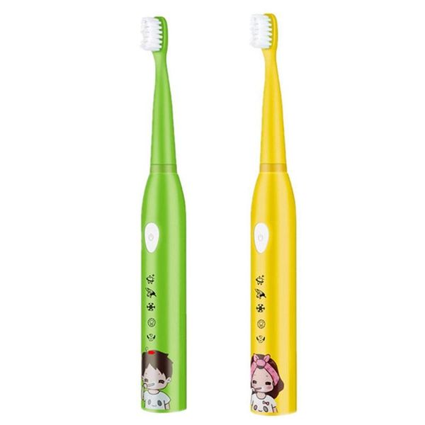 smart electric toothbrush 2x 5 modes children usb charger cartoon pattern kids with 4 replacement heads green & yellow
smart electric toothbrush 2x 5 modes children usb charger cartoon pattern kids with 4 replacement heads green & yellow