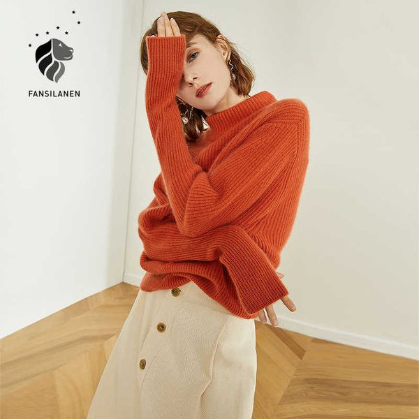 fansilanen orange vintage knitted sweater pullover women long sleeve turtleneck jumper female autumn winter oversized knitwear 210607, White;black
fansilanen orange vintage knitted sweater pullover women long sleeve turtleneck jumper female autumn winter oversized knitwear 210607, White;black