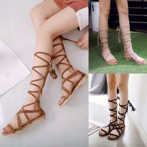 fashion women sandals retro womens long design slippers anti-slip cross-tied flats roman style summer flat shoes t9#, Black
fashion women sandals retro womens long design slippers anti-slip cross-tied flats roman style summer flat shoes t9#, Black