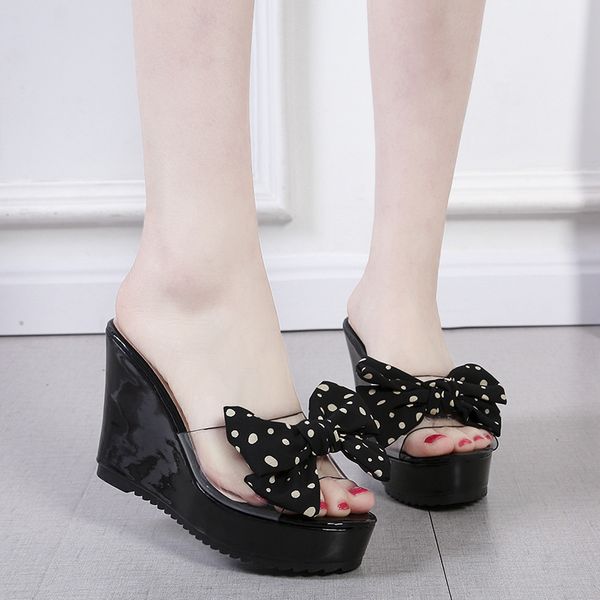 polka dot woman summer wedge comfortable sandals platform ladies bow knot peep toe platform wedges shoes slipper, Black
polka dot woman summer wedge comfortable sandals platform ladies bow knot peep toe platform wedges shoes slipper, Black