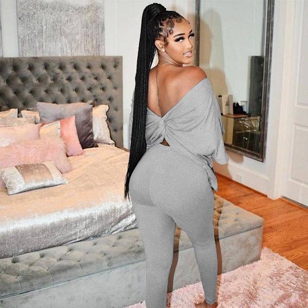 women's two piece pants backless cross loose leggings set women outfit autumn short sleeve pant suits female clothing fashion casual 2, White
women's two piece pants backless cross loose leggings set women outfit autumn short sleeve pant suits female clothing fashion casual 2, White