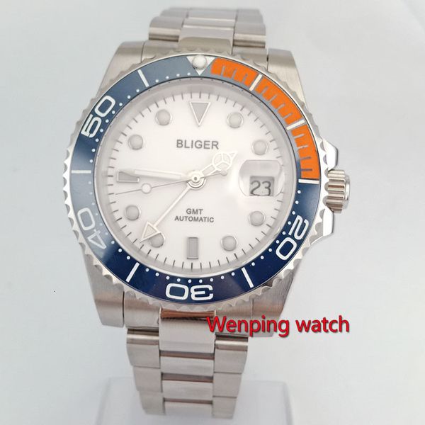 blister watch 40mm white/black sterile indicator plate light blue ceramic bead sapphire glass automatic clock, Slivery;brown
blister watch 40mm white/black sterile indicator plate light blue ceramic bead sapphire glass automatic clock, Slivery;brown