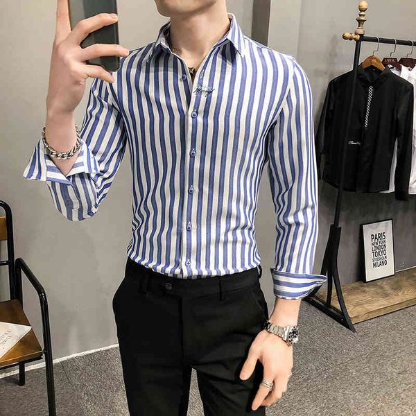 men's casual shirts moda primavera nova manga longa listrado camisas de vestido dos homens simples negcios formal wear fino ajuste escr, White;black
men's casual shirts moda primavera nova manga longa listrado camisas de vestido dos homens simples negcios formal wear fino ajuste escr, White;black