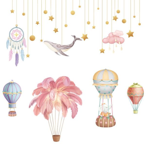 nordic feather air balloon wall stickers for living room kids rooms decor removable dreamcatcher diy decals
nordic feather air balloon wall stickers for living room kids rooms decor removable dreamcatcher diy decals