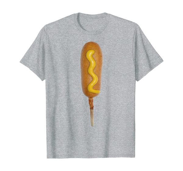 corn dog t shirt -- corn dog carnival food shirt, White;black