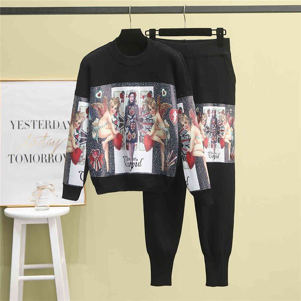 tracksuits fashion sport suit 2021 heavy industry printing playing card nail bead knitted sweater two piece for women, Gray
tracksuits fashion sport suit 2021 heavy industry printing playing card nail bead knitted sweater two piece for women, Gray