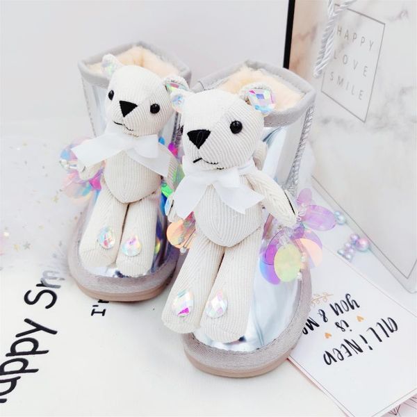 handmade rhinestone bear snow boots women waterproof cotton shoes plus velvet net red silver mirror patent leather middle tube, Black
handmade rhinestone bear snow boots women waterproof cotton shoes plus velvet net red silver mirror patent leather middle tube, Black