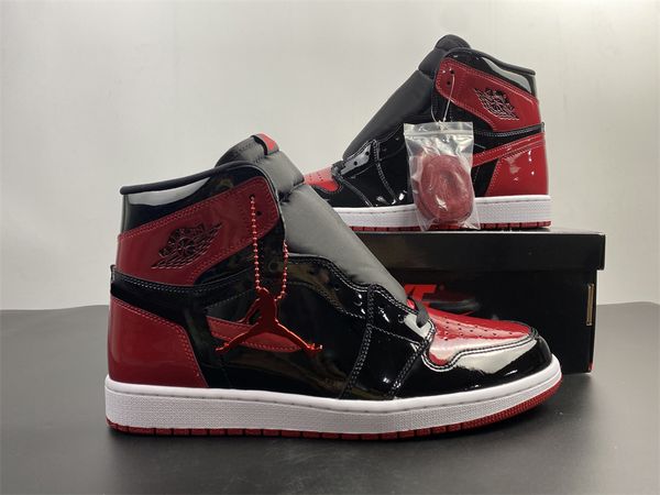 stkx version a1 retro high og bred patent us7-us13.5 men basketball shoes 555088-063