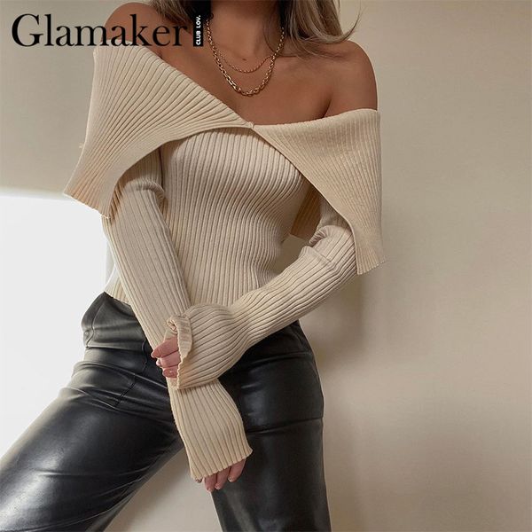 glamaker flanging knitted sweater women winter autumn off shoulder chic casual pullover sweater new style 210414, White;black
glamaker flanging knitted sweater women winter autumn off shoulder chic casual pullover sweater new style 210414, White;black