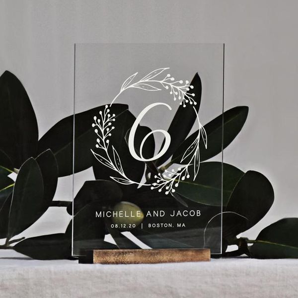 party decoration personalized wreath wedding table numbers clear acrylic signs modern leaves decor event
party decoration personalized wreath wedding table numbers clear acrylic signs modern leaves decor event