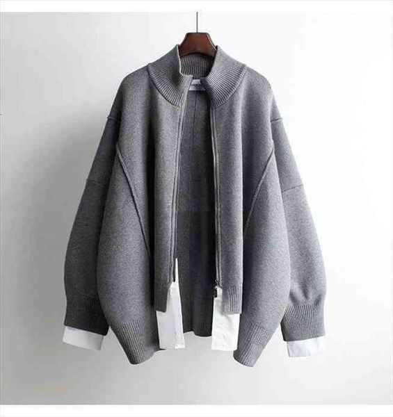 zipper coat autumn winter womens sweaters causal knitwear long sleeve korean style fake two pieces knitted jacket patchwork, White;black
zipper coat autumn winter womens sweaters causal knitwear long sleeve korean style fake two pieces knitted jacket patchwork, White;black