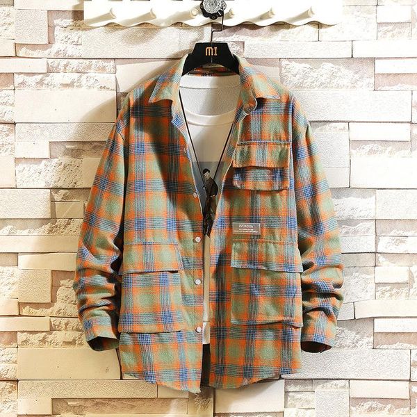 men's casual shirts 2021 plaid shirt vintage streetwear man harajuku oversize blouse long sleeve clothing, White;black
men's casual shirts 2021 plaid shirt vintage streetwear man harajuku oversize blouse long sleeve clothing, White;black