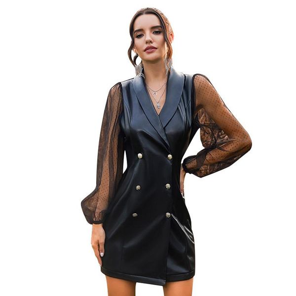 casual dresses long sleeve pu dress women autumn winter v neck lace patchwork mini bodycon black elegant vestidos, Black;gray
casual dresses long sleeve pu dress women autumn winter v neck lace patchwork mini bodycon black elegant vestidos, Black;gray