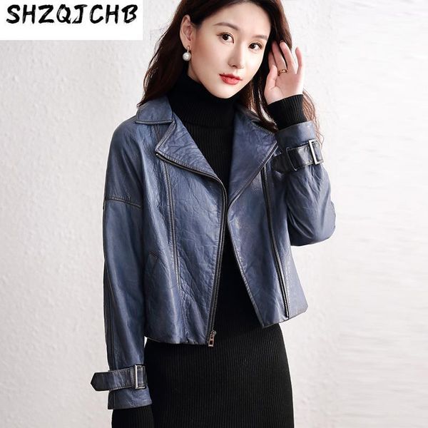 leather turkey sheep jacket for women short motorcycle small loose autumn women's suits & blazers, White;black
leather turkey sheep jacket for women short motorcycle small loose autumn women's suits & blazers, White;black