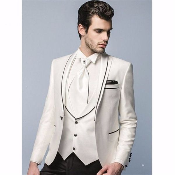 men's suits & blazers classic male tuxedo smolking groom thin suit and culinary evening for men ivory black prom dinner, White;black
men's suits & blazers classic male tuxedo smolking groom thin suit and culinary evening for men ivory black prom dinner, White;black