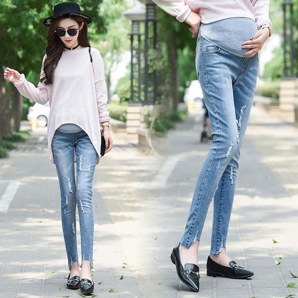 maternity bottoms 767# pants spring autumn jeans belly support abdomen hole elastic waist trousers, White
maternity bottoms 767# pants spring autumn jeans belly support abdomen hole elastic waist trousers, White