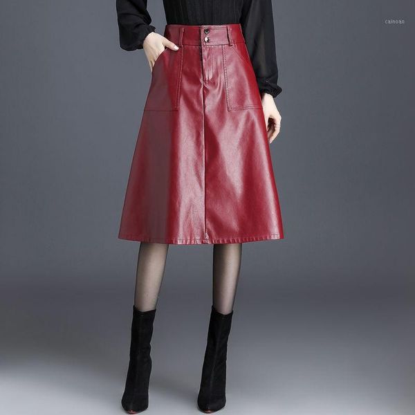 skirts 2021 women autumn winter pu faux leather pleated skirt lady slim high waist a-line mid-long female solid casual faldas f75, Black
skirts 2021 women autumn winter pu faux leather pleated skirt lady slim high waist a-line mid-long female solid casual faldas f75, Black