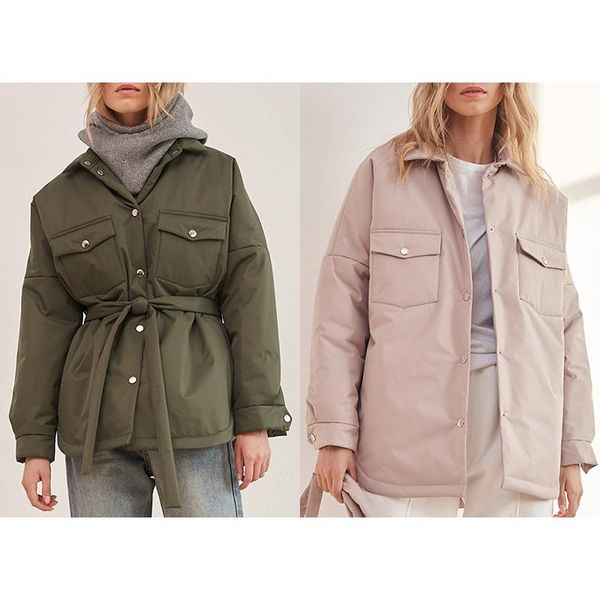 women's down & parkas cp spring solid front pockets women fashion tie belt coats elegant turn collar cotton jackets female ladies, Black
women's down & parkas cp spring solid front pockets women fashion tie belt coats elegant turn collar cotton jackets female ladies, Black