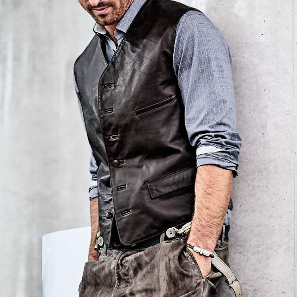 men's vests 2021 mens vest casual business men suit male pu waistcoat fashion sleeveless smart black, Black;white
men's vests 2021 mens vest casual business men suit male pu waistcoat fashion sleeveless smart black, Black;white