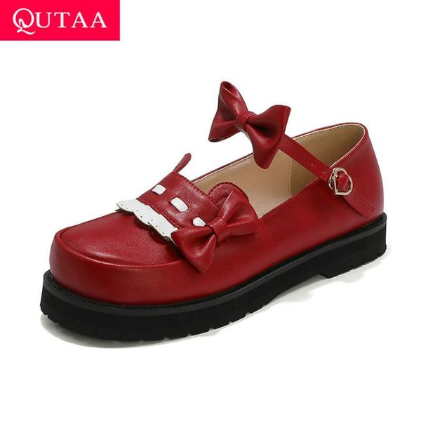 dress shoes qutaa 2021 butterfly-knot round toe square low heel women single platform pu leather buckle sweet ladies pumps size 34-43, Black
dress shoes qutaa 2021 butterfly-knot round toe square low heel women single platform pu leather buckle sweet ladies pumps size 34-43, Black