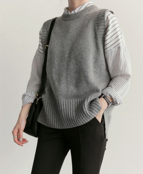 dongdamen 2021 autumn women's clothing korean version simple and versatile round neck vt sweater vt, Black;white
dongdamen 2021 autumn women's clothing korean version simple and versatile round neck vt sweater vt, Black;white