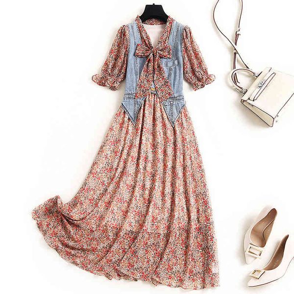 high fashion short designers collar denim printed shreds dress female chiffon clothes summer, Black;gray
high fashion short designers collar denim printed shreds dress female chiffon clothes summer, Black;gray