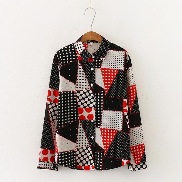 women's blouses & shirts women ladies geometric printing dot pattern long sleeve lapel shirt girls slim single breasted blouse female c, White
women's blouses & shirts women ladies geometric printing dot pattern long sleeve lapel shirt girls slim single breasted blouse female c, White