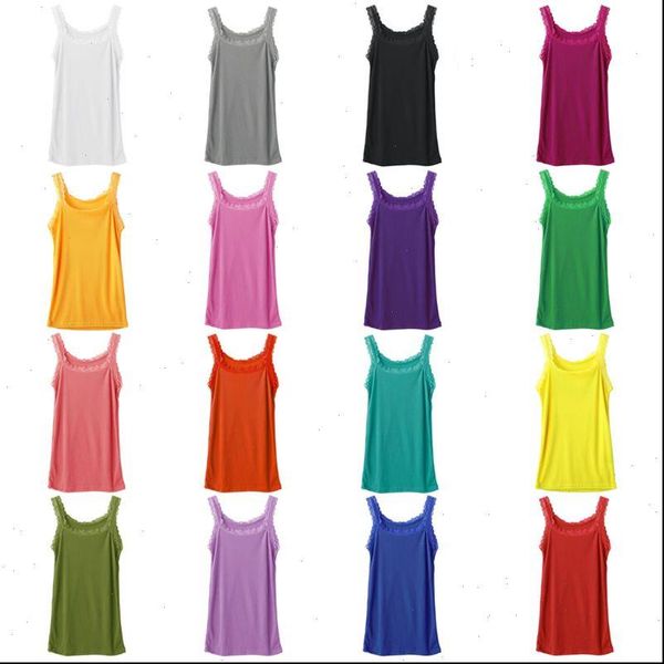 women cami summer sleeveless tank bright solid candy color basic camisole floral lace trim ribbed knit casual underwear slim, White
women cami summer sleeveless tank bright solid candy color basic camisole floral lace trim ribbed knit casual underwear slim, White