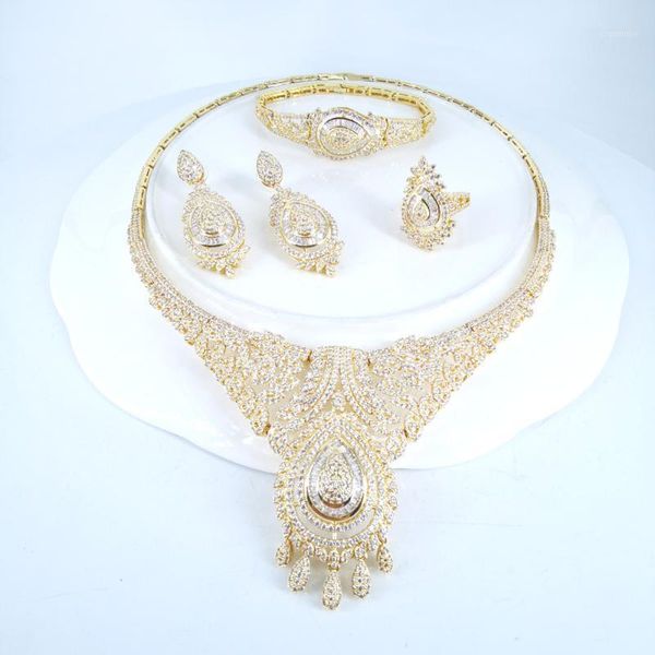 earrings & necklace 2021 fashion luxury elegant vintage crystal cz zircon earring bracelet ring wedding banquet dressing jewelry set, Silver
earrings & necklace 2021 fashion luxury elegant vintage crystal cz zircon earring bracelet ring wedding banquet dressing jewelry set, Silver