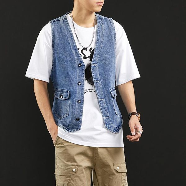 men's vests denim vest jacket cotton men clothing waistcoat spring summer jeans veste homme korean sans manche, Black;white
men's vests denim vest jacket cotton men clothing waistcoat spring summer jeans veste homme korean sans manche, Black;white