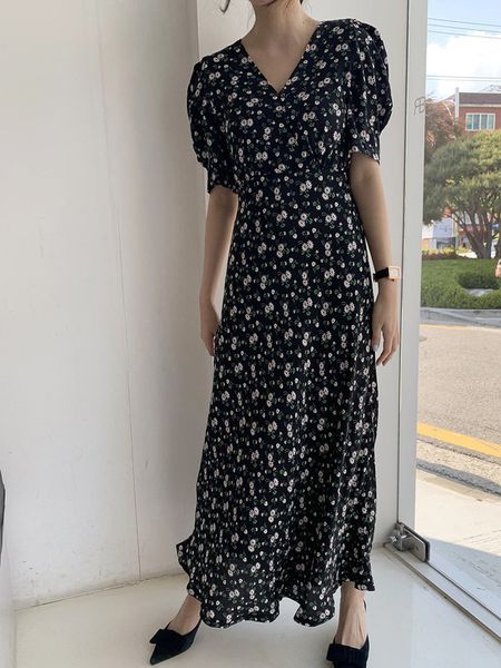women chiffon dress summer fashion female short sleeve v-neck vintage printed floral casual dresses a-line vestidos 210423, Black;gray
women chiffon dress summer fashion female short sleeve v-neck vintage printed floral casual dresses a-line vestidos 210423, Black;gray