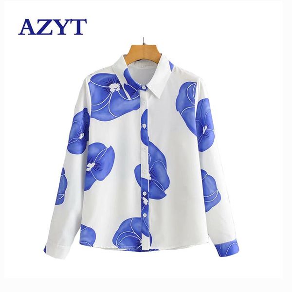 women's blouses & shirts azyt vintage print long sleeve women 2021 autumn turn down collar buttons shirt casual loose blusas female, White
women's blouses & shirts azyt vintage print long sleeve women 2021 autumn turn down collar buttons shirt casual loose blusas female, White