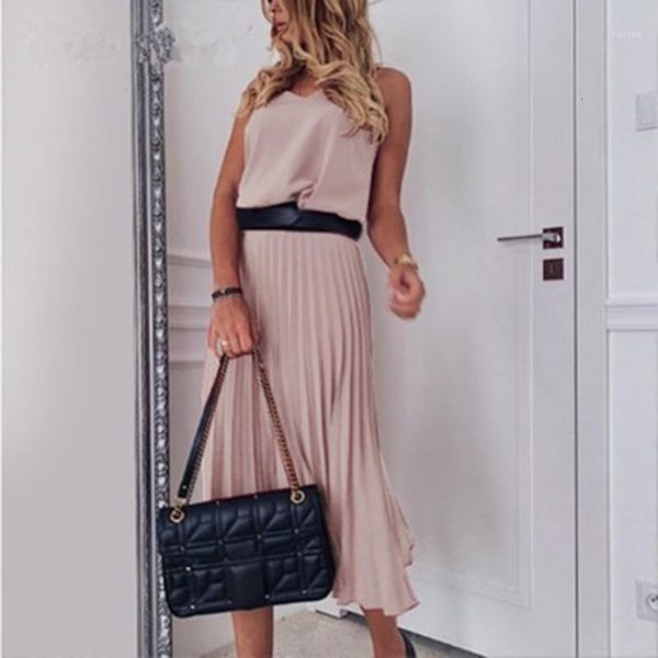casual dresses vneck women party elegant spaghetti strap female pleated office solid midi summer vestido1 c13v, Black;gray
casual dresses vneck women party elegant spaghetti strap female pleated office solid midi summer vestido1 c13v, Black;gray